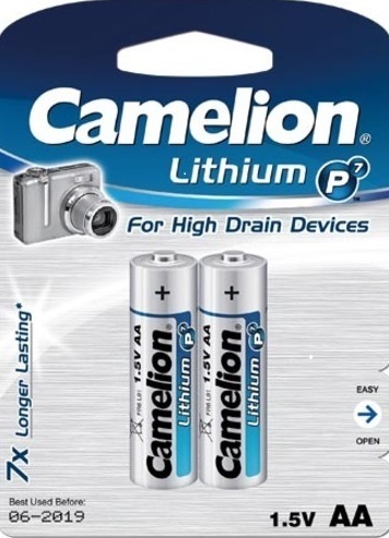 2 stuks Camelion lithium AA batterijen 2900 mAh BatterijTotaal.nl